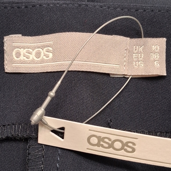 NWT Asos Blue Straight Leg Pants With Front Slit Size 6 - Picture 11 of 14